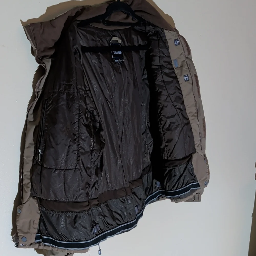 The North Face Taupe Jacket with White Side Panels - Picture 7 of 14